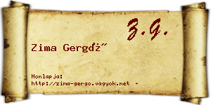 Zima Gergő névjegykártya